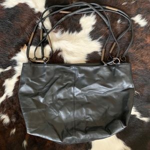 Black leather bag